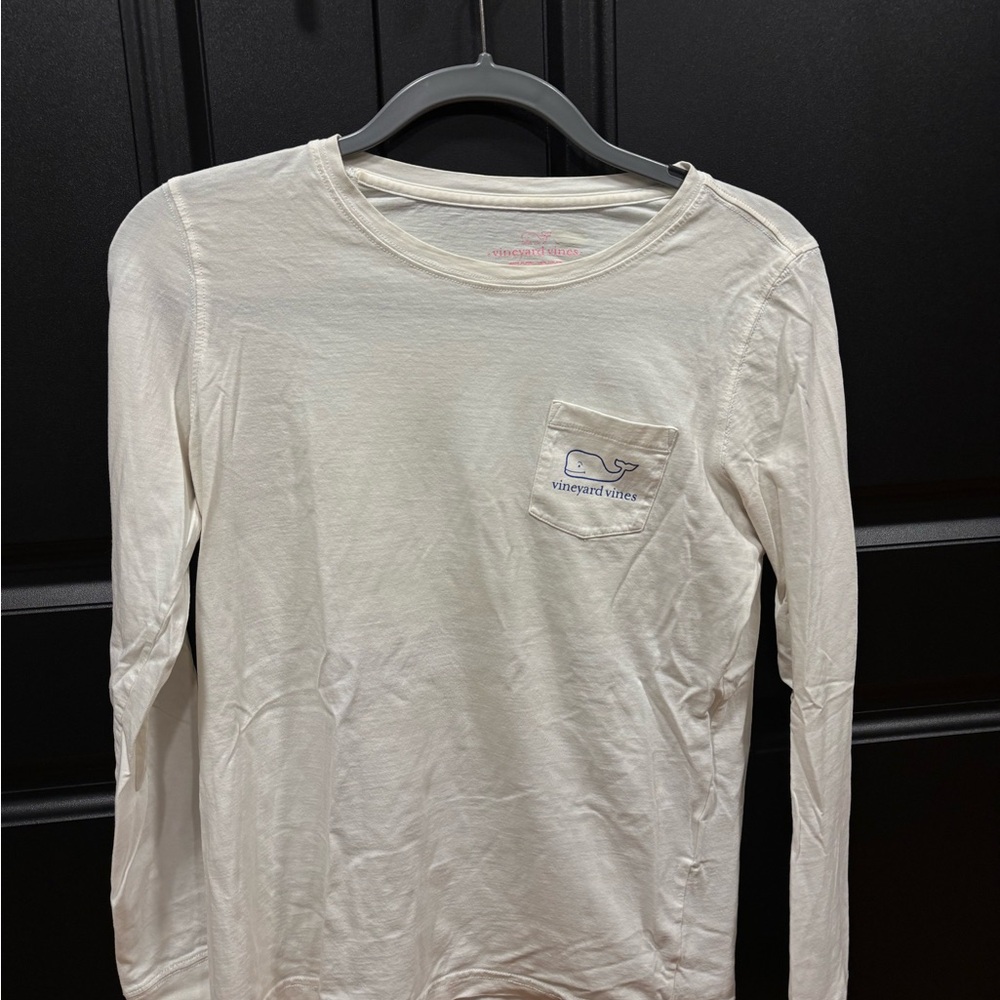 Vineyard Vines Cream Long Sleeve Tee